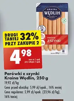 Biedronka Parówki z szynki Kraina Wędlin oferta