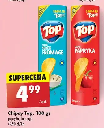 Biedronka Chipsy o smaku serka fromage Top Chips oferta