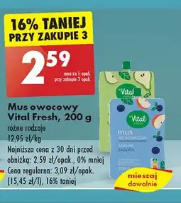 Biedronka Mus jabłko-gruszka Vital Fresh oferta