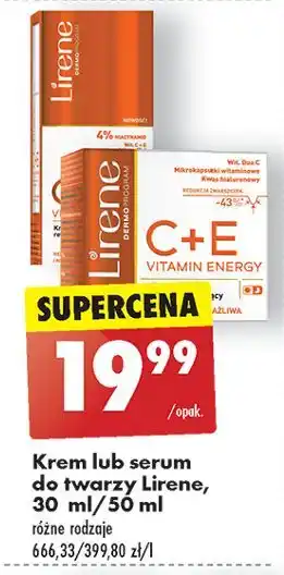 Biedronka Odżywczy krem głeboko nawilżający Lirene C+E Pro Vitamin Energy oferta