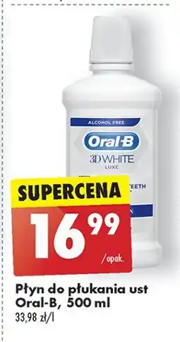 Biedronka Płyn do płukania jamy ustnej 7 whiter teeth Oral-B 3D White Luxe oferta