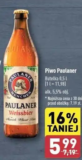 ALDI Piwo Paulaner Weissbier oferta