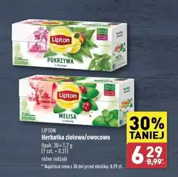 ALDI Herbatka melisa z wiśnią Lipton Zioła Świata oferta