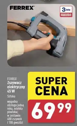 ALDI Zszywacz elektryczny 45w Ferrex oferta