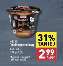 ALDI Pudding wysokobiałkowy czekoladowy Milsani High Protein oferta