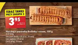 Biedronka Hot dog z parówką berlinką i sosem oferta