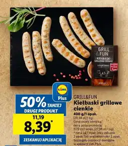 Lidl Kiełbaski grillowe cienkie Grill and fun oferta