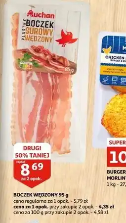 Auchan Boczek wędzony plastry Auchan oferta