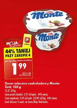 Biedronka Deser mleczno-czekoladowy z orzechami Zott Monte oferta