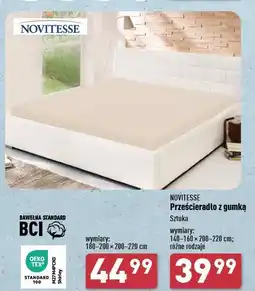 ALDI Prześcieradło z gumką 140-160 x 200-220 cm Novitesse oferta
