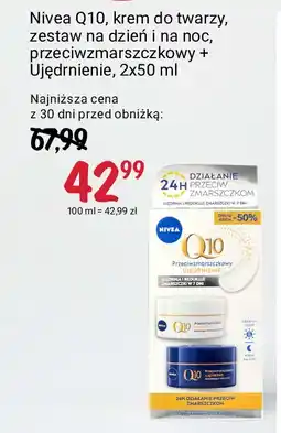 Rossmann Krem do twarzy przeciwzmarszczkowy ujędrniający + krem na noc Nivea Q10 oferta