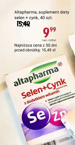 Rossmann Suplement diety selen + cynk Altapharma oferta