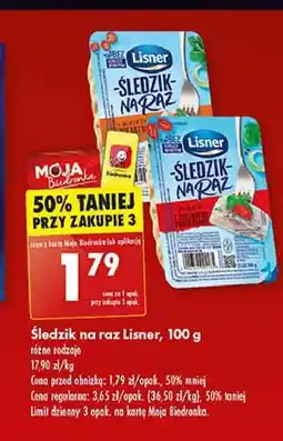 Biedronka Śledzik na raz pikantny Lisner śledzik na raz oferta