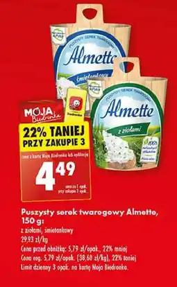 Biedronka Serek z ziołami Hochland almette oferta