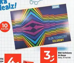 Blok techniczny kolorowy a4 10 kartek Rexus