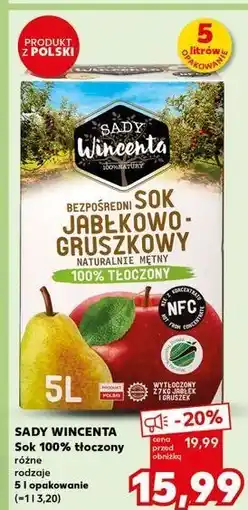 Kaufland Sok jabłkowo-gruszkowy Sady Wincenta oferta