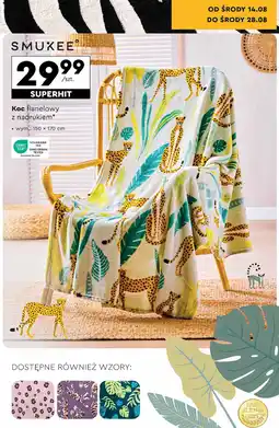 Biedronka Koc flanelowy 150 x 170 cm Smukee oferta