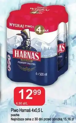 Społem Harnaś Piwo jasne pełne 4 x 500 ml oferta