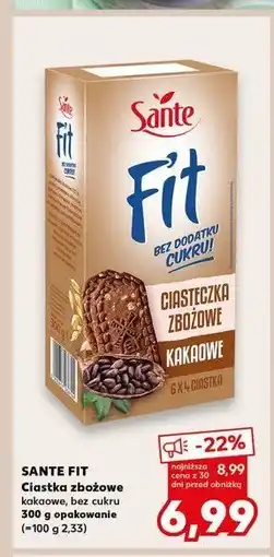 Kaufland Ciasteczka zbożowe kakaowe Sante fit oferta