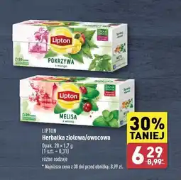 ALDI Herbatka melisa z wiśnią Lipton zioła świata oferta