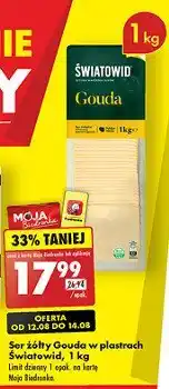 Biedronka Ser gouda plastry Światowid oferta