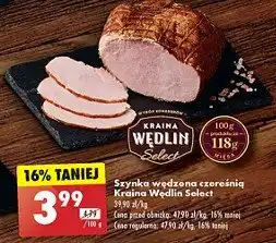 Biedronka Szynka wędzona czereśnią Kraina wędlin select oferta