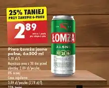 Biedronka Piwo Łomża Jasne (Dawniej Export) oferta