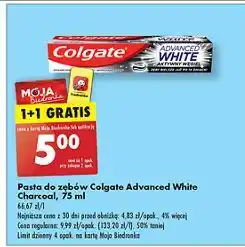 Biedronka Pasta do zębów charcoal Colgate Advanced White oferta