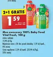 Biedronka Mus jabłko-banan-morela Vital Fresh oferta