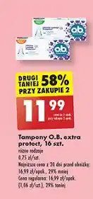 Biedronka Tampony super O.b. Extra Protect oferta