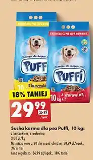 Biedronka Karma sucha dla psa z wołowiną Puffi oferta