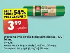 Biedronka Worki na śmieci z taśmą 120 l Zosia Samosia oferta