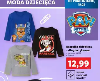 Lidl Koszulka chłopięca 98-128 cm długi rękaw psi patrol oferta