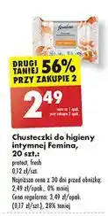 Biedronka Chusteczki do higieny intymnej protect Femina oferta