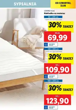 Lidl Nakładka na materac 140 x 200 cm Livarno Home oferta