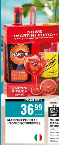 Biedronka Vermouth + schweppes citrus mix 900 ml Martini Fiero oferta