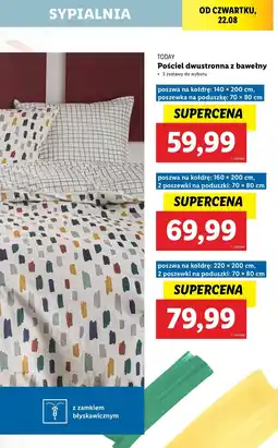 Lidl Komplet pościeli bawełnianej 140 x 200 cm + 70 80 oferta