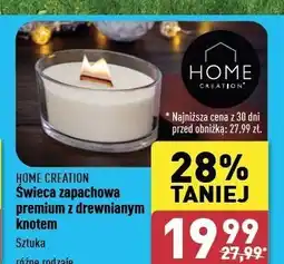 ALDI Świeca zapachowa premium z drewnianym knotem Home Creation oferta