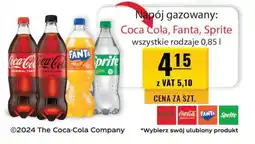 Eurocash Napój gazowany: Coca Cola, Fanta, Sprite 0,85 L oferta