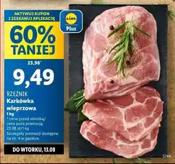 Lidl Karkówka wieprzowa bez kości Rzeźnik codzienna dostawa oferta