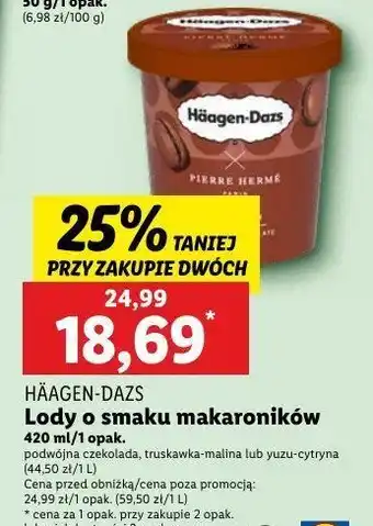 Lidl Lody truskawkowo-malinowe makaroniki Haagen-dazs oferta