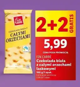 Lidl Czekolada biała z całymi orzechami laskowymi Fin carre oferta