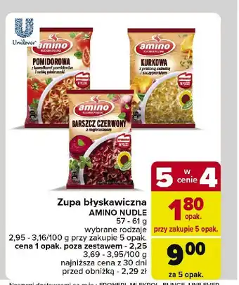 Carrefour Market Zupa pomidorowa z kawałkami pomidorów i natką pietruszki Amino oferta