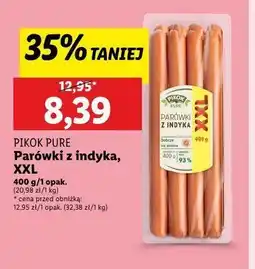 Lidl Parówki z indyka xxl Pikok pure oferta