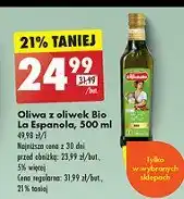 Biedronka Oliwa z oliwek bio LA ESPANOLA oferta