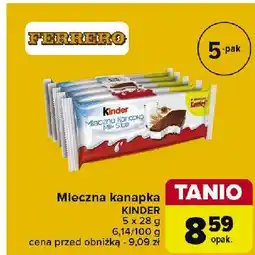 Carrefour Market Baton Kinder mleczna kanapka oferta