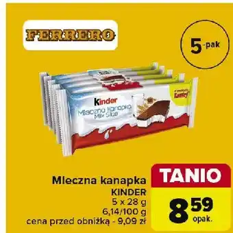 Carrefour Market Baton Kinder mleczna kanapka oferta