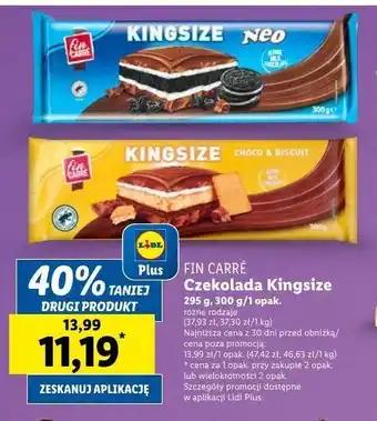 Lidl Czekolada kingsize neo Fin carre oferta