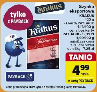 Carrefour Szynka eksportowa Krakus animex oferta