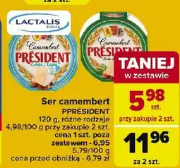 Carrefour Ser pleśniowy lekki President camembert oferta